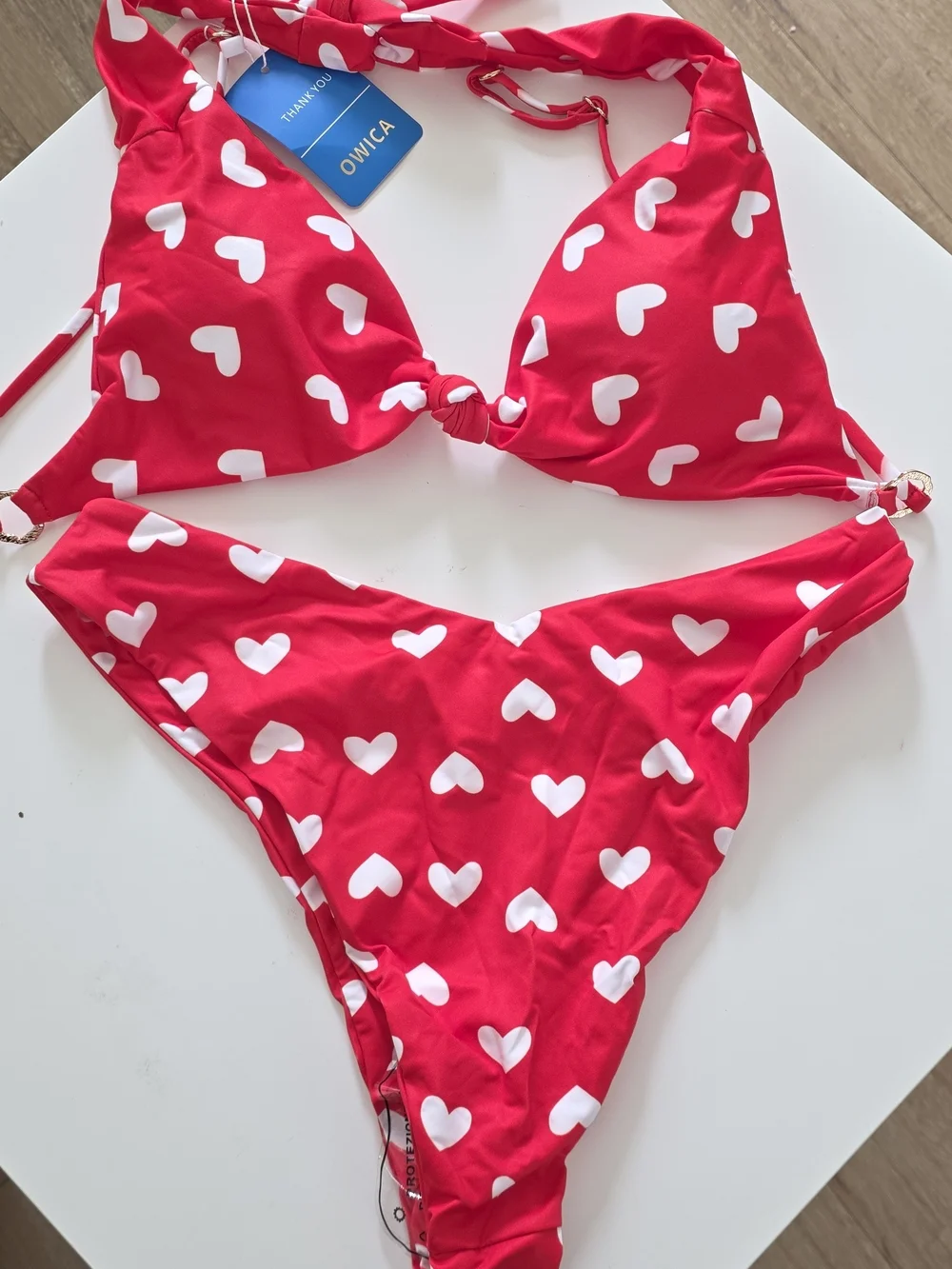 Women's Red Heart Print Bikini Set - Playful Two-Piece Swimwear